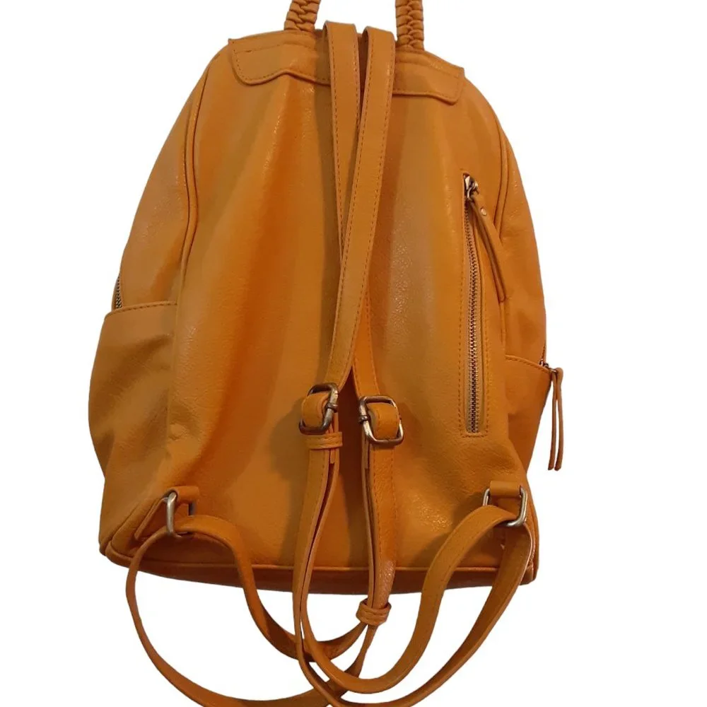 ANTIK KRAFT PU Bailey Mustard Yellow Basket Weave Backpack
